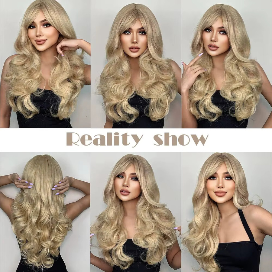 EASIHAIR Perücke, blond, gelb, lang, gewellt, mit Pony, Damen - Bild 3