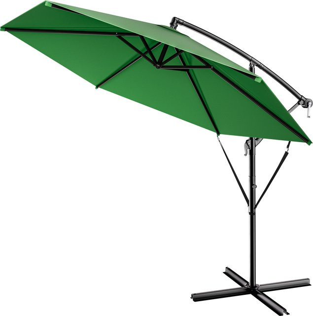 Kingsleeve Ampelschirm Grün aus Aluminium und Polyester mit Ø 300 cm und UV-Schutz UPF 50+ - Bild 1