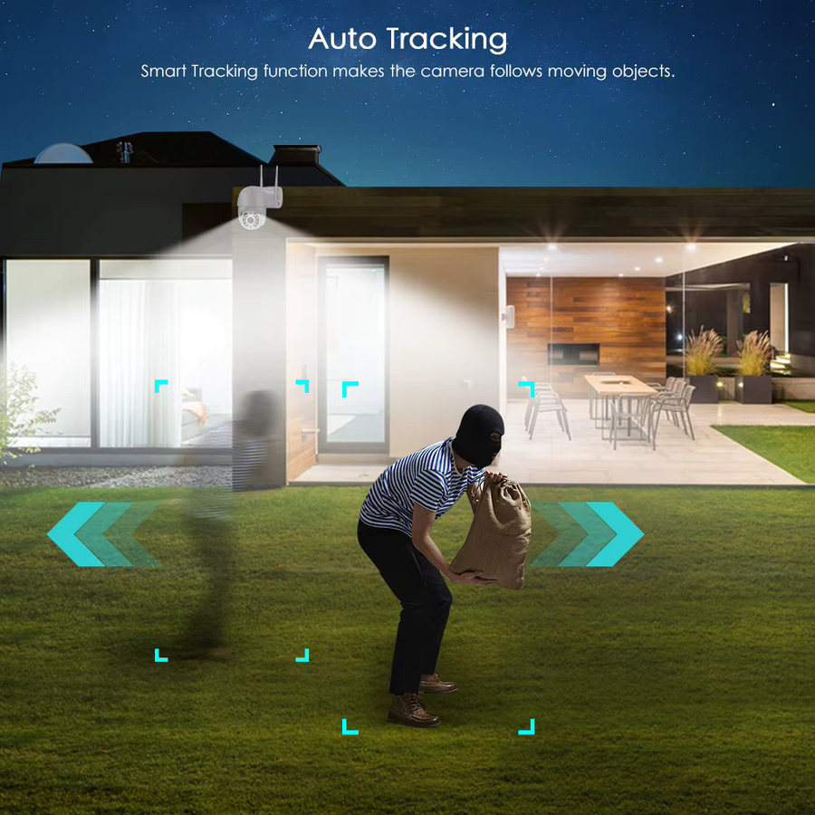 ANBIUX 8MP 4K PTZ WiFi IP Überwachungskamera mit 1080p, 4x digitalem Zoom, KI-Personenerkennung und Auto-Tracking, Weiß - Bild 4