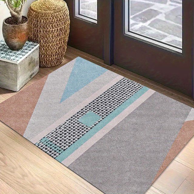 VIKAMA Minimalistischer Teppich mit geometrischem Stil für Wohnzimmer, Balkon oder Eingangsbereich - Bild 1