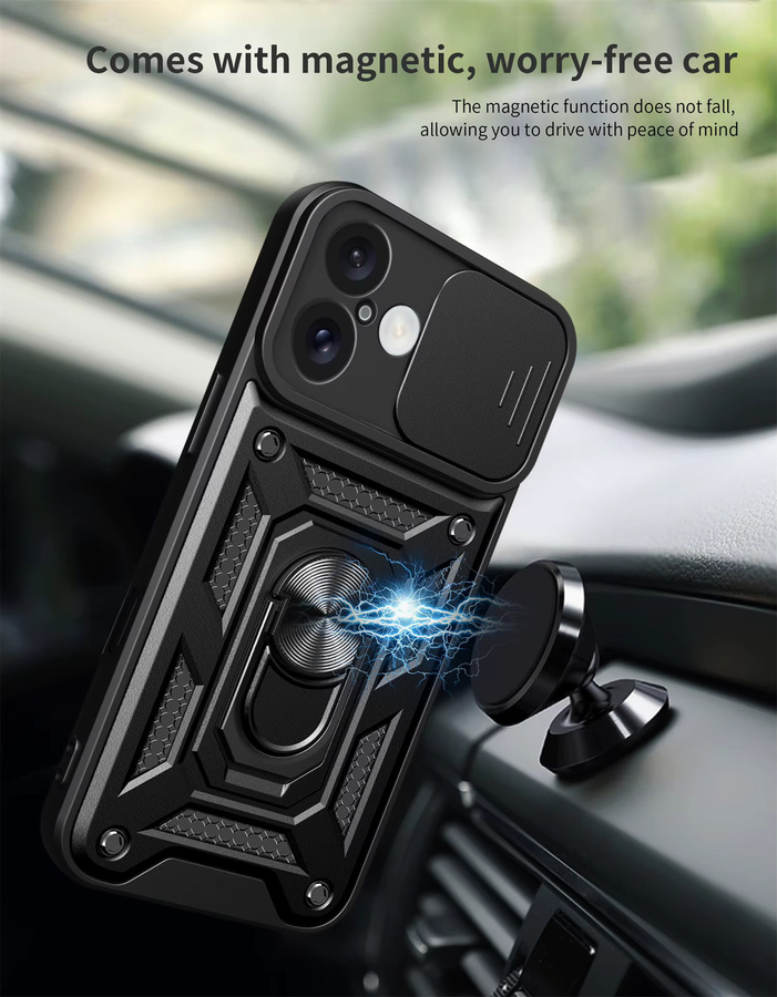 Stoßfeste iPhone 16 Schutzhülle mit Kameraschutz in Schwarz - Bild 6