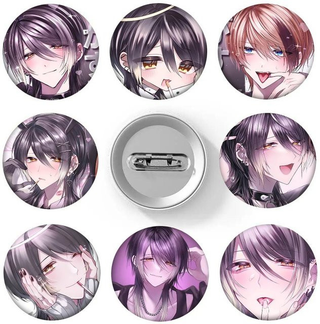 bilibili Brosche, Anime Kasurich Cartoon-Stil, Emaille-Pin, rund - Bild 1