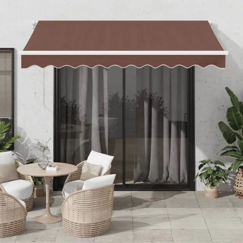 Automatische Markise mit LED von vidaxl in Braun, B: 300 cm, B/T/H: 300 x 250 cm - Bild 1