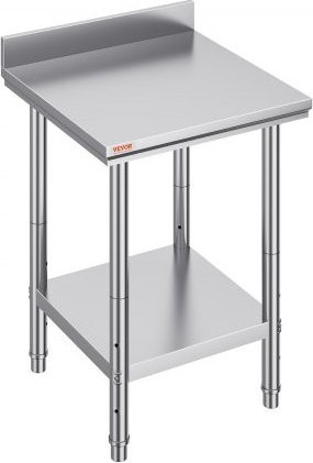 VEVOR Edelstahl Arbeitstisch in Silber mit höhenverstellbaren Beinen, B/T: 60 x 60 cm - Bild 1