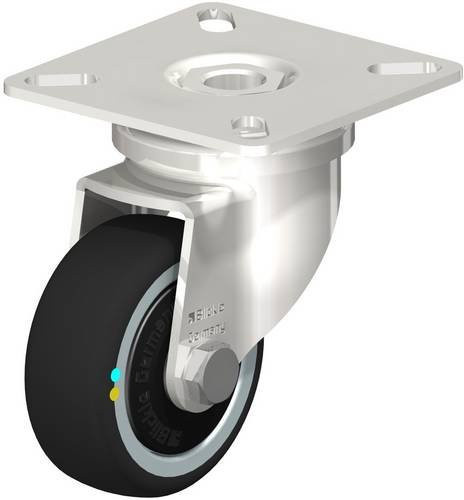 Blickle Lenkrolle LPXA-PATH 50KFD-ELS aus Edelstahl und Kunststoff in Silber und Grau mit 50 mm Rad-Durchmesser und 50 kg Tragfähigkeit - Bild 1