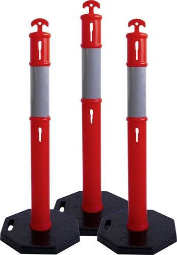 VISO 16 Absperrpfosten rot, selbstständig stehend, Höhe: 110 cm, Durchmesser: 10 cm - Bild 1