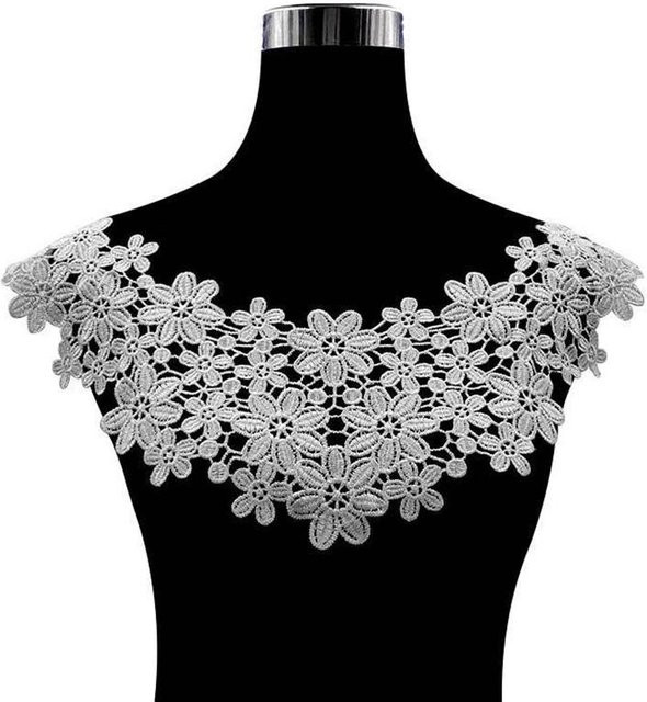 Halskette Vintage Spitze Blume, weiß, Damen - Bild 1