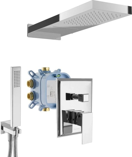 PaulGurkes Wasserfall Duschsystem mit Regendusche und Handbrause, Chrom, Silber - Bild 1
