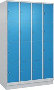 C+P Schließfachschrank Classic PLUS mit Sockel und 4 Abteilen, Farbe Grau und Lichtblau, B/T/H: 120 x 50 x 195 cm - Bild 1