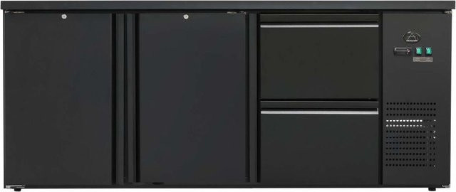 A&S Polarny Flaschenkühltisch Schwarz B/H/T: 200,5 x 84 x 52 cm mit 425 Litern Fassungsvermögen - Bild 1