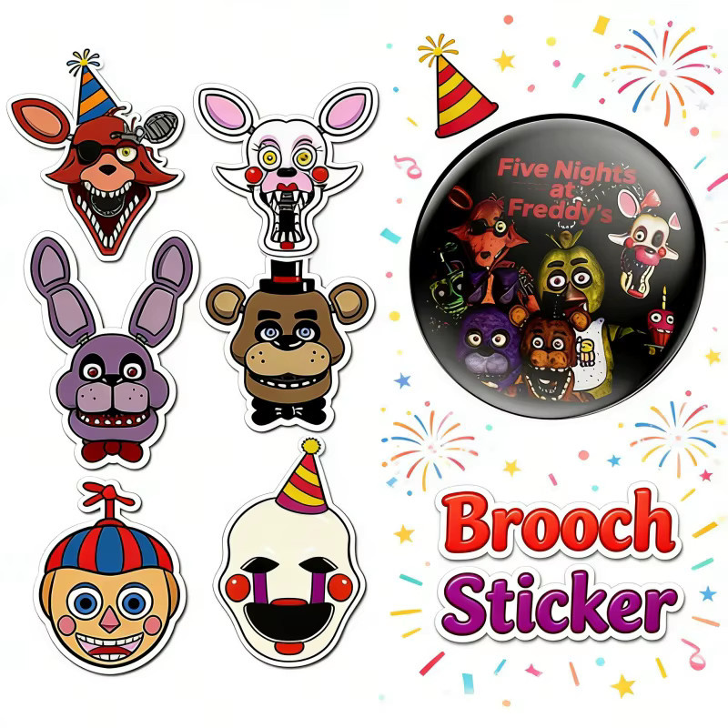 Five Nights at Freddy's Broschen- und Aufkleber-Kombination, Set / Bundle - Bild 2