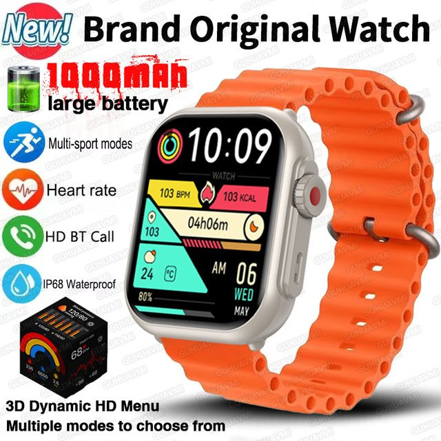 GUHUAVMI Smartwatch, Schwarz, GPS, Silikon, Unisex - Bild 1