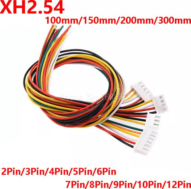 10 Stück JST XH 2,54mm Stecker und Buchsen Set mit 2 bis 12 Polen in Multicolour und verschiedenen Kabellängen - Bild 1