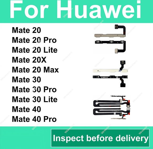 Huawei Ersatz Flexkabel für Power- und Lautstärketasten in Schwarz für Mate 7 8 9 10 20 20X 30 S Lite Pro Max - Bild 1