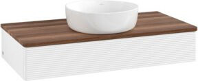 V&B Waschtischunterschrank Antao mit Frontstruktur in Weiß, B/T/H: 100 x 50 x 19 cm - Bild 1