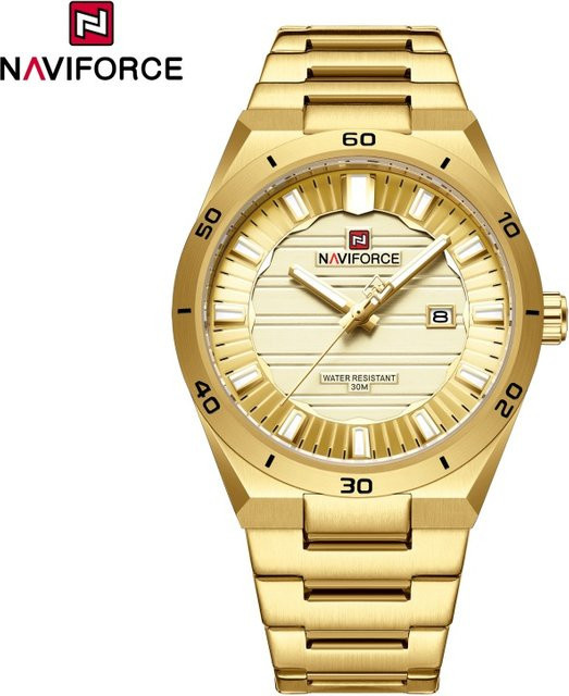 NAVIFORCE Armbanduhr, Quarz, Edelstahl, Gold, Herren, Wasserdicht - Bild 1