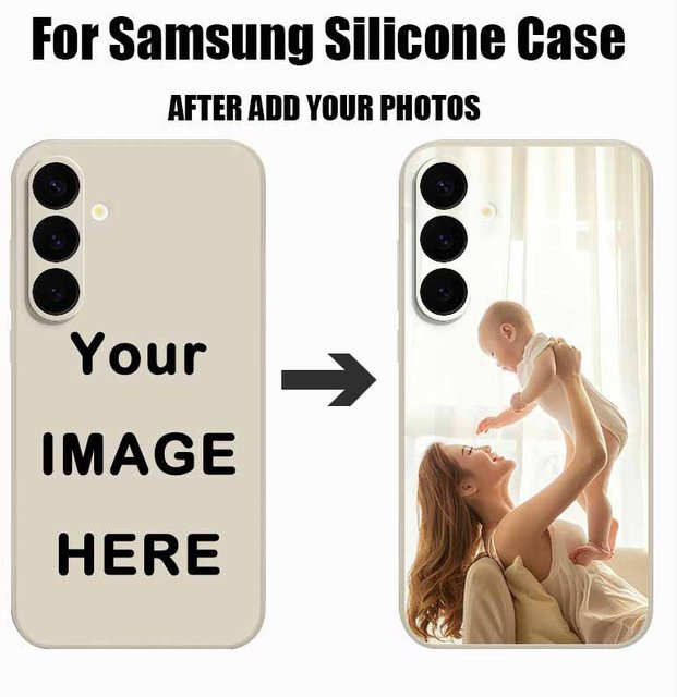 Personalisierte Magnetische DIY Foto-Handyhülle für Samsung Galaxy S26 S25 S24 S23 S22 Ultra Plus S25 FE mit MagSafe Kompatibilität in Beige und Weiß - Bild 1