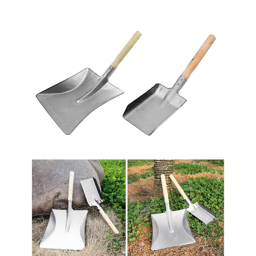 VIBRATITE Schornsteinschaufel aus Edelstahl mit Holzgriff in Silber zur Reinigung von Kamin und Asche - Bild 4