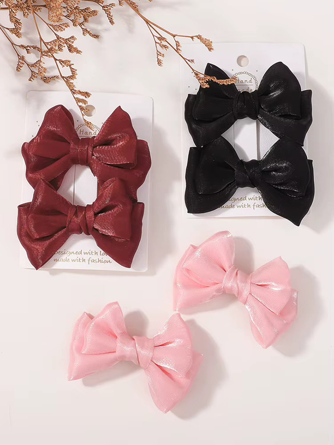 Haarspangen Chiffon-Schleife, 2 Stück, Damen, Mädchen - Bild 3