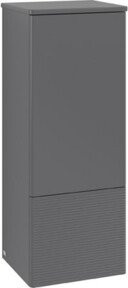 V&B Antao Mittelschrank mit Frontstruktur in Anthrazit, B/T/H: 41,4 x 35,6 x 104 cm - Bild 1