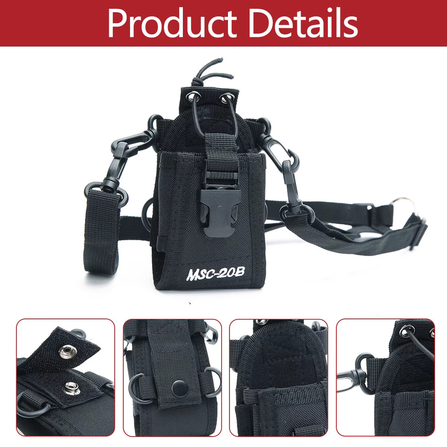 ABBREE Taktische Molle Radio Walkie Talkie Tasche Hüfttasche in Schwarz - Bild 2