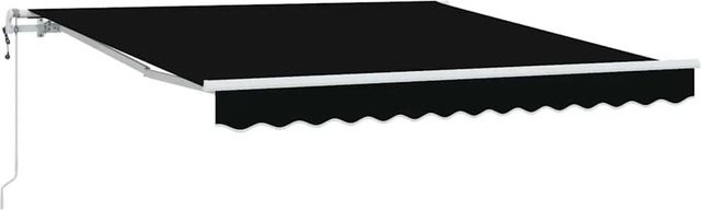 vidaXL Einziehbare Markise Schwarz, Breite: 350 cm, Tiefe: 250 cm - Bild 1