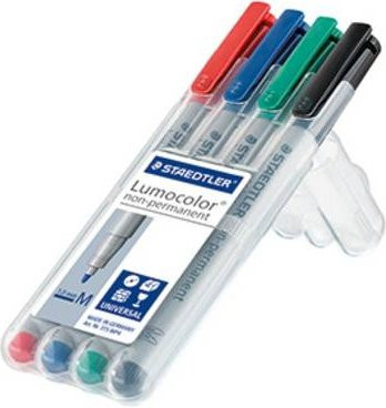 Staedtler Lumocolor M non-permanent Folienstifte 4er-Set Multicolor Blau Grün Rot Schwarz - Bild 1