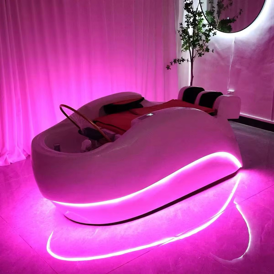 FULANG Elektrisches 4D Intelligentes Shampoo-Bett für Kopfhaut-Spa in Weiß, Waschstation für Friseursalons mit Wasserkreislaufsystem, B/T/H: 190,0 x 80,0 cm - Bild 2