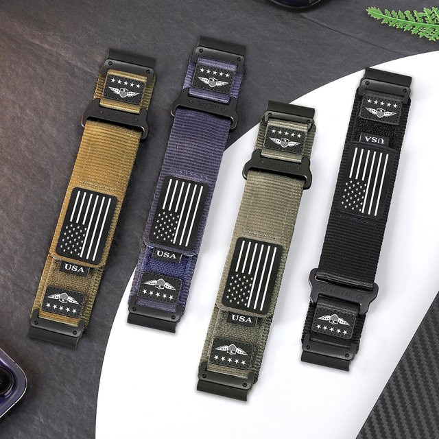 LCAPLE Uhrenarmband Textil/NATO, Edelstahl, Schwarz, Unisex - Bild 1