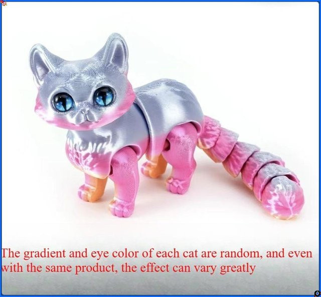 Fashnics 3D-gedruckte Katzen Ornamente aus Kunststoff bunt - Bild 1
