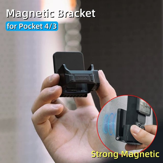 DJI Osmo Pocket 3/4 Schnellverschluss-Magnethalterung mit Auto-Saugnapf in Schwarz für Zeitraffer-Videos und Sportkamera-Zubehör - Bild 1
