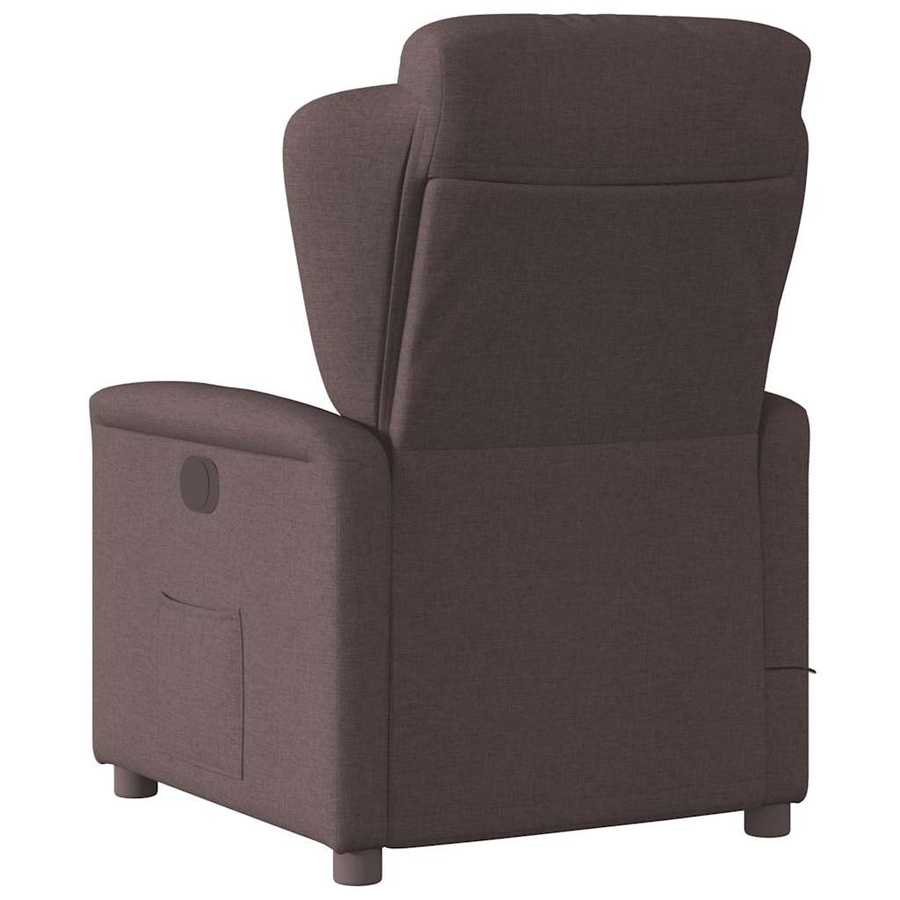 vidaXL Massagesessel Dunkelbraun mit Liegefunktion und Vibrationsfunktion aus Stoff - Bild 5