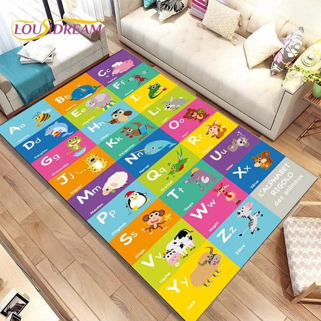 Karpetti Druckteppich ABC Cartoon für das Kinderzimmer und Spielzimmer, rutschfeste Matte in Multicolor, Breite: 60 cm, Tiefe: 40 cm - Bild 1