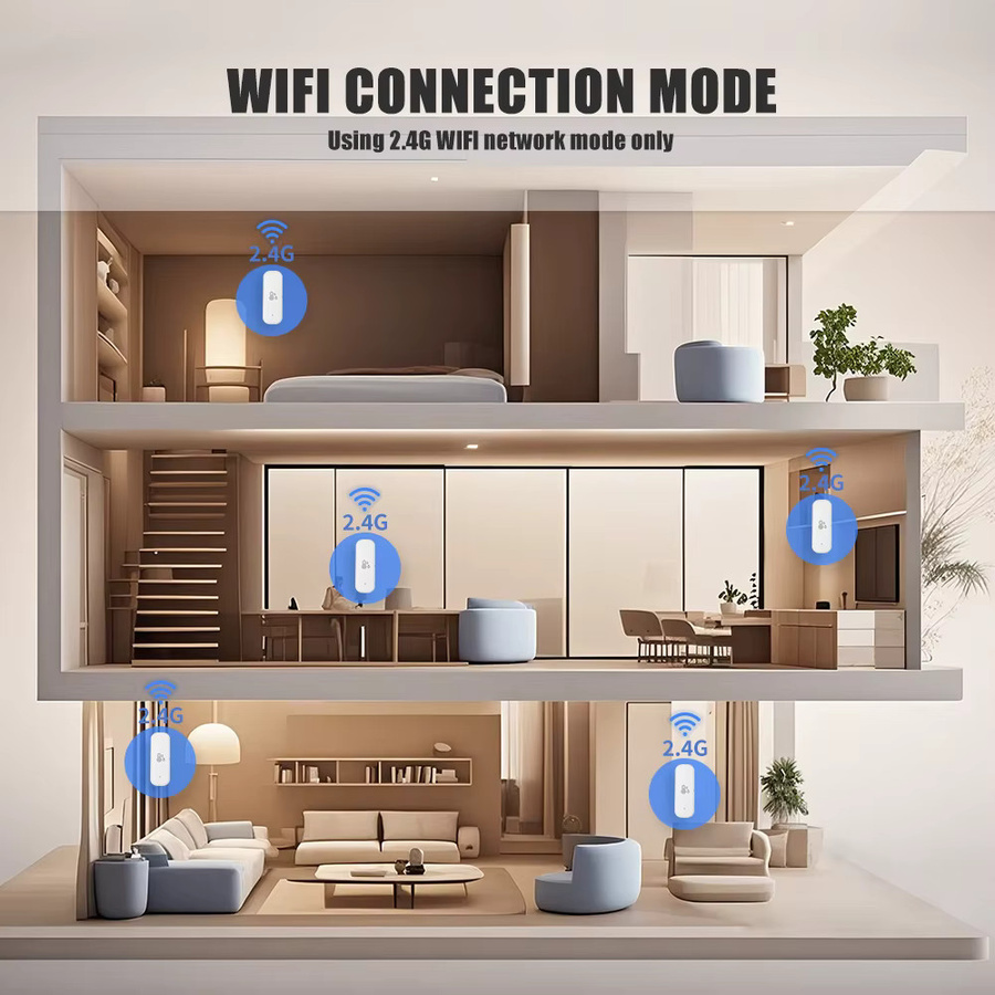 Tuya Smart Home WiFi Temperatur und Feuchtigkeit Sensor in Weiß mit App-Steuerung für Alexa und Google Home - Bild 5