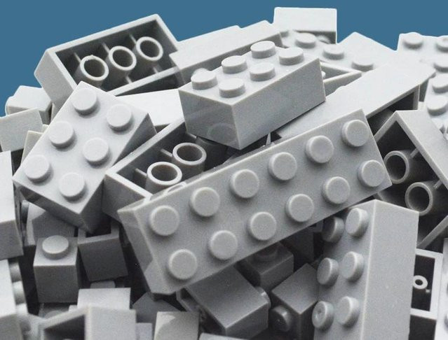 Gemischte Dicke Figurenbausteine, 104-teiliges Set, hellgrau, ab 6 Jahren - Bild 1