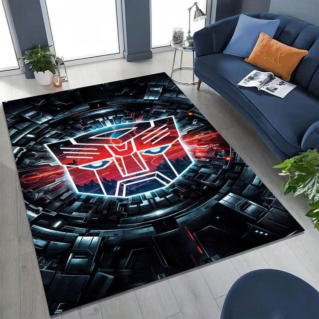 YangJOJO Kinder Teppich Optimus Prime Transformers Motiv, rutschfest und waschbar, B/B: 70 x 100 cm, Mehrfarbig - Bild 1