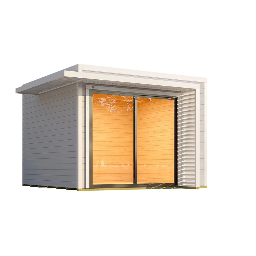 Weka Gartenhaus Amberley mit Doppelschiebetür in Grau-Weiß, B/T: 300 x 300 cm - Bild 2