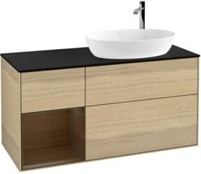 V&B Waschtischunterschrank Finion in Eichenoptik Braun, Breite: 120 cm, Tiefe: 50,1 cm - Bild 1