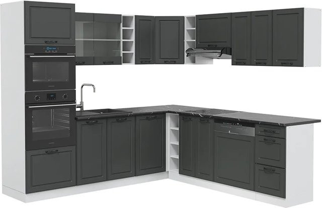 Vicco R-Line Eckküche Landhaus Weiß Anthrazit - Bild 2