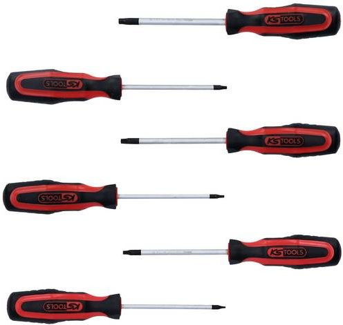 KS Tools Ergotorqueplus Schraubendreher-Set, 6-teilig, Torx mit Bohrung, rot - Bild 1