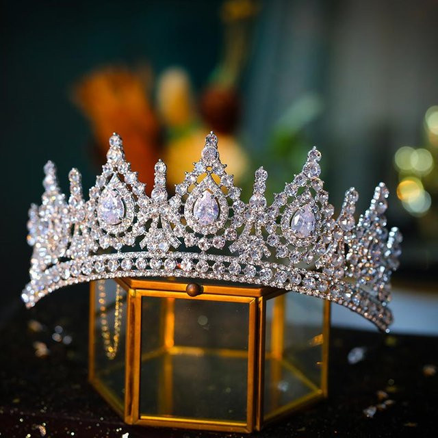 Wucifang Jewelry Diadem, Zirkonia, grau, Damen - Bild 1
