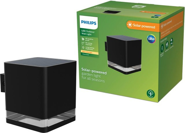 Philips Virona Solar LED Wandleuchte mit Bewegungssensor in Schwarz - Bild 1