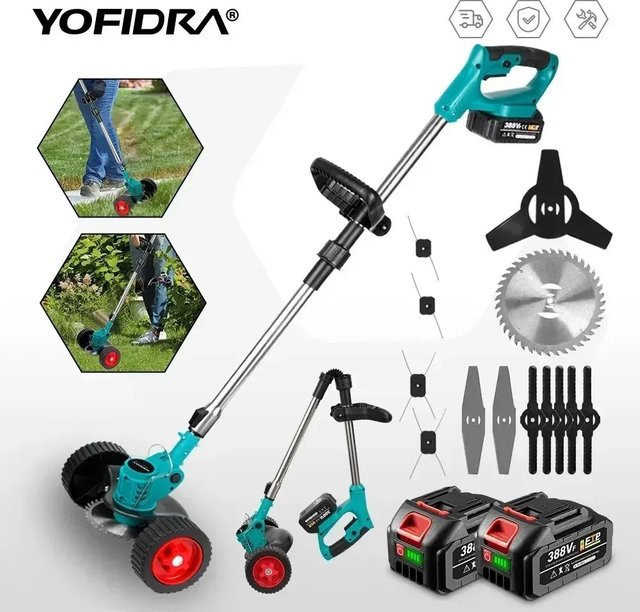 YOFIDRA Elektrische Rasentrimmer für Makita 18 V Akkus mit verstellbarer Länge von 100 bis 135 cm - Bild 1