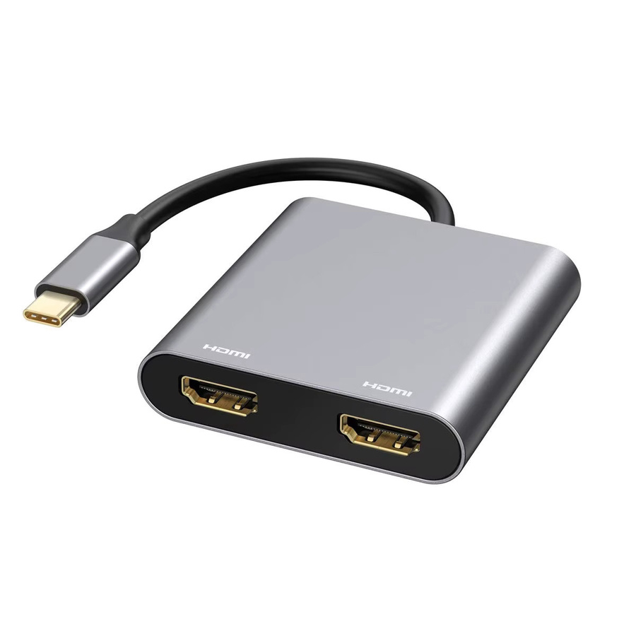 UGREEN USB-C-Hub mit Dual-HDMI-Splitter für 4K 60 Hz Dual-Screen-Erweiterung, Dockingstation in Silber - Bild 2