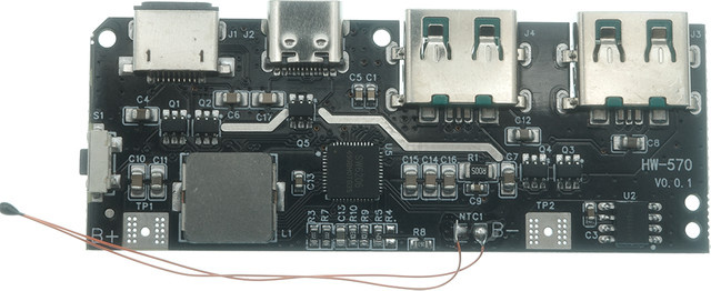 DIY Powerbank Schnelllademodul 22,5W mit 5 Ports, QC4+ und PD3.0, Schwarz - Bild 1
