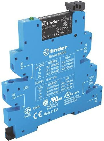 Finder Koppelrelais 39.11.8.230.0060 Blau 230 V/AC 6A 1 Wechsler - Bild 1