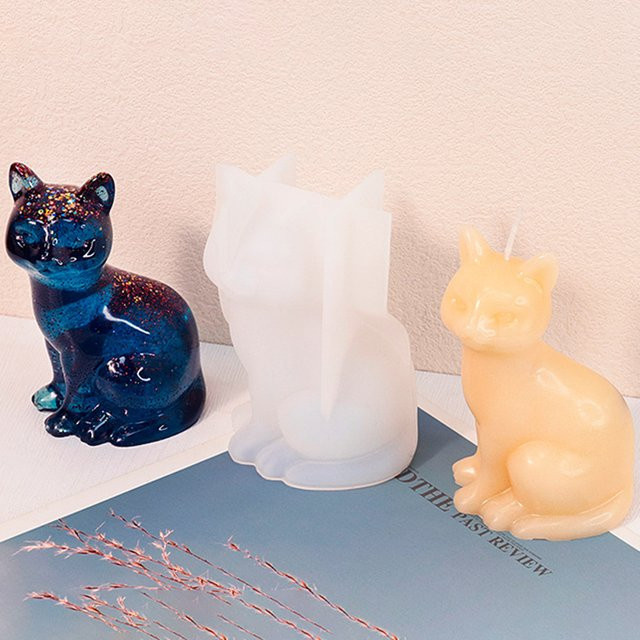 YAKAMOZ Silikonform für DIY Kerzen und Tischdekoration mit 3D Tierformen wie Kaninchen, Katze und Hund - Bild 1