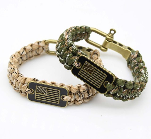 QHSPE Paracord-Armband, Bunt, Unisex, Messing - Bild 1
