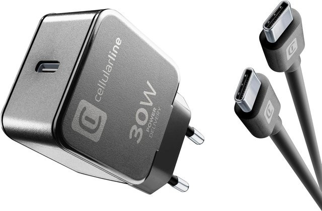 CellularLine USB-C Charger Kit 30W PD für Motorola und Google in Schwarz - Bild 1
