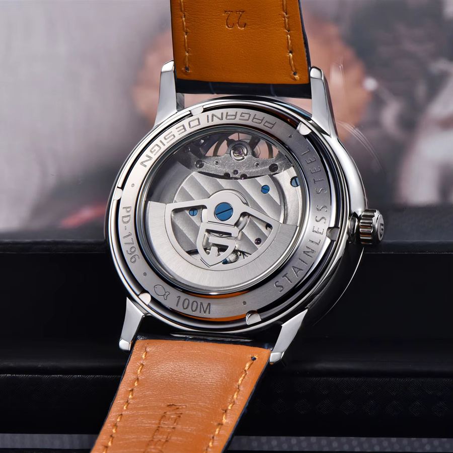 PAGANI DESIGN Armbanduhr, Automatik, Edelstahl, Leder, Gold, Herren - Bild 2